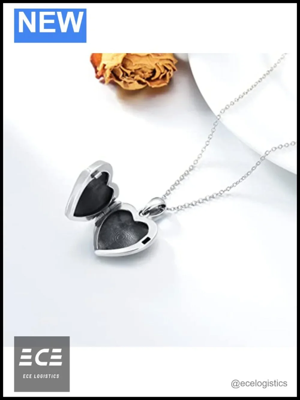 S925 Sterling Silver Daisy Locket Necklace Holds 2 Pictures